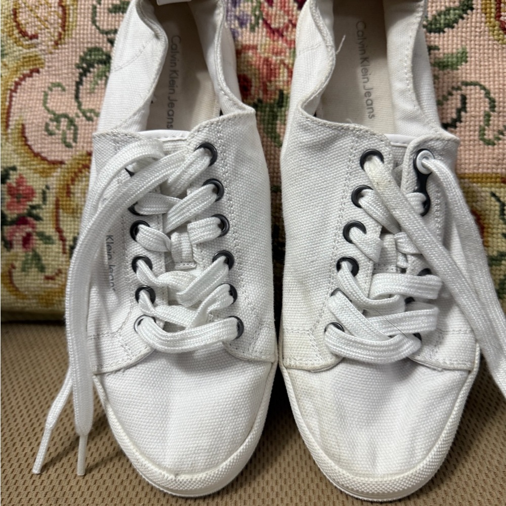 Calvin Klein Classic White Canvas Shoes